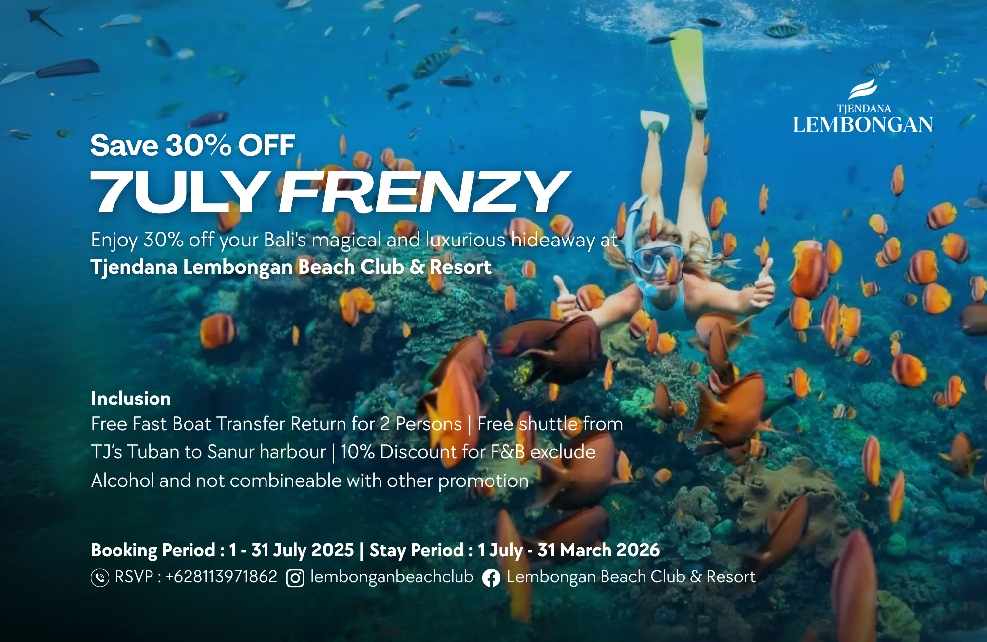 Nusa Lembongan: 7ULY FRENZY - 30% OFF! Lembongan Beach Club & Resort Offers